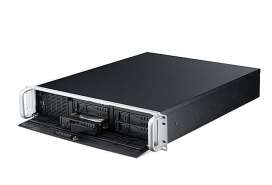 Compact 2U rack-mount industrial server with 2 Intel Xeon E5-2600V3 processors, 7 expansion slots