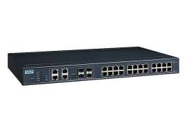 Промышленный стоечный Gigabit Ethernet управляемый коммутатор Advantech EKI-7428G на 24G и 4 SFP combo порта с протоколом X-Ring Pro 