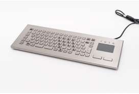 Промислова клавіатура з нержавіючої сталі GETT TKV-084 з IP65 захистом і сенсорним маніпулятором, 84 клавіші, USB.