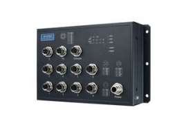 EN 50155 10-port Managed M12 Ethernet Switch 72/96/110 or 24/48 VDC 