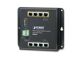 Промисловий настінний комутатор Planet WGS-804HP на 8 портів GIgabit Ethernet, з управлінням і POE