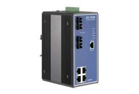 Advantech EKI-7554SI/MI: 4+2 SC Type Fiber Optic Managed Industrial Ethernet Switch with Wide Temperature