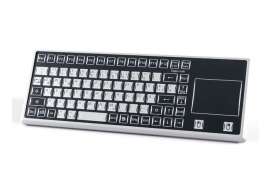 The robust industrial keyboard Industyle TKF-085c-TOUCH-MGEH with a flat aluminum enclosure and integrated touchpad