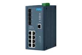 Advantech EKI-7712E: 8FE PoE and 4G SFP Managed Ethernet Switch, IEEE802.3af/at, 46~57VDC, -40~75℃