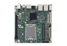 Intel® 12th/13th Gen Core™ (Raptor Lake-S) i9/i7/i5/i3 LGA1700, Mini-ITX with 2 DP/HDMI/LVDS,2 SATA III, 6 COM, 2 LAN, 4 USB3.2 Gen1x1, and 6 USB2.0