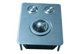 25mm(1.0’) or 38.0mm (1.5') vandal proof IP65 stainless steel LASER trackball with high resolution, two  mouse keys, with front panel mounting solution