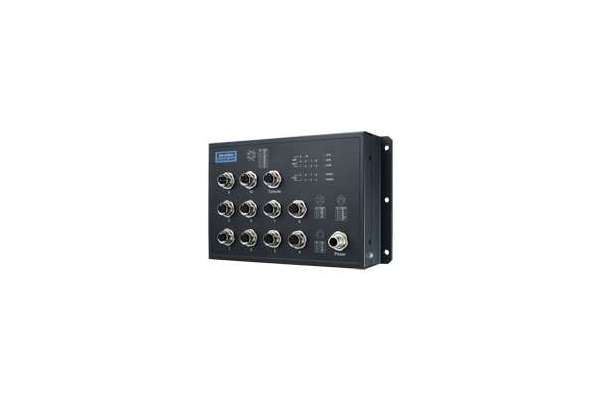 EN 50155 10-Port Managed PoE M12 Ethernet Switch Advantech 24/48 or 72/96/110 VDC