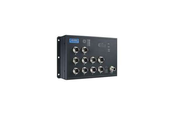 EN 50155 10-портовый неуправляемый M12 Ethernet-коммутатор Advantech 72/96/110 или 24/48 В постоянного тока EKI-9510G-2GH