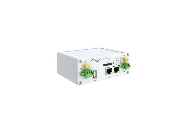 Маршрутізатор 4G LTE LR77 v2 оснащений 1 Ethernet 10/100, 1 хост-портом USB, 1 портом двоїчного вводу / виводу (I / O), 1 SIM-картою.