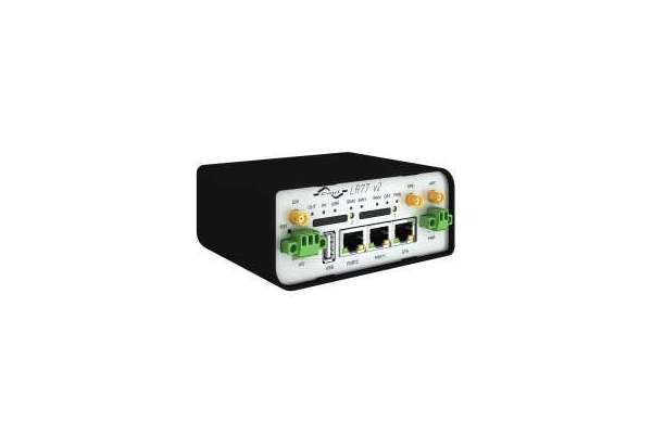 Маршрутізатор 4G LTE LR77 v2 оснащений 1 Ethernet 10/100, 1 хост-портом USB, 1 портом двоїчного вводу / виводу (I / O), 1 SIM-картою.