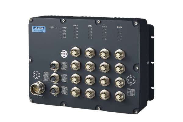 EN50155 16 портовый управляемый коммутатор Advantech EKI-9516 с портами POE, IP67 защитой и разъемами M12