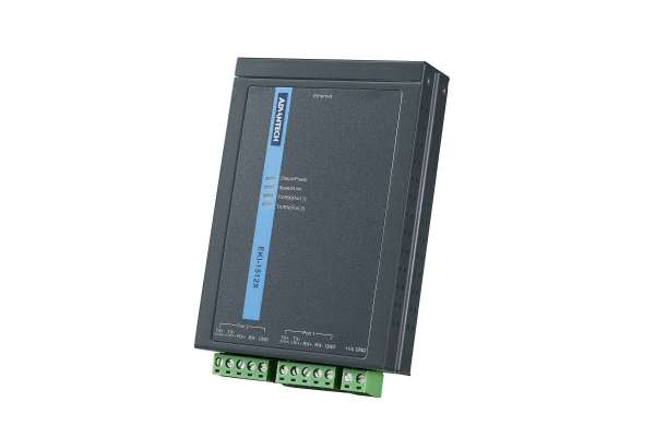1/2-port RS-422/485 Serial Device Server Advantech EKI-1511X and EKI-1512X in IP slim metal case with terminal block wiring