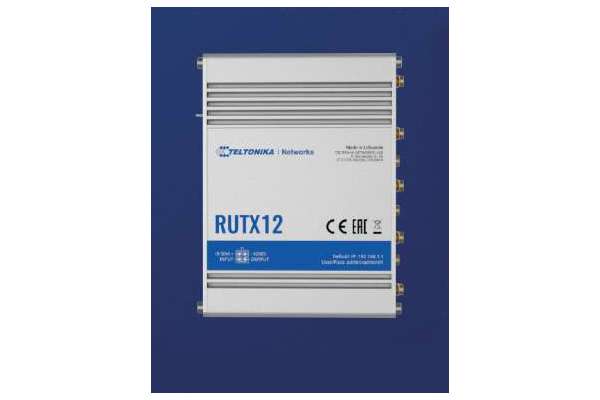 Dual lte cat 6 industrial cellular router RUTX12 2 x 4G (LTE) – Cat 6 up to 300 Mbps, 3G – up to 42 Mbps