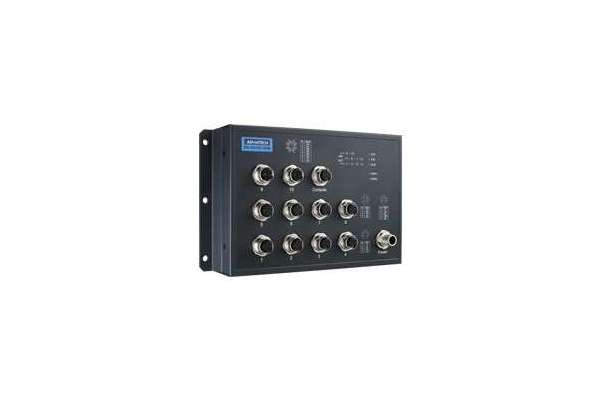 10-портовый управляемый M12 Ethernet коммутатор M12 72/96/110 или 24/48 В постоянного тока от Advantech EKI-9510E-2GMH