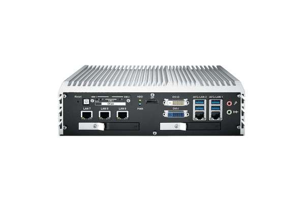  Fanless Embedded System ECS-9000 with Intel®  C236 Chipset, 9 GigE LAN with 4 PoE+, 3 SIM,6 USB 3.0, Isolated DIO, High Performance, Rugged, -40°C to 75°C Extended Temperature