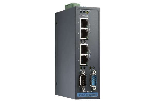 Industrial Protocol Gateway Advantech EKI-1242 with Modbus to PROFINET, EtherNet/IP and EtherCAT communication support