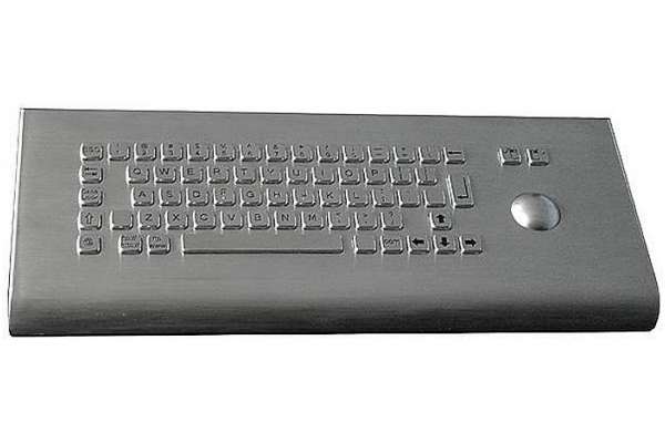 Настольная IP65 защищенная клавиатура из нержавеющей стали X-KEY X-PP66D с сенсорным манипулятором или трекболом, интерфейс USB
