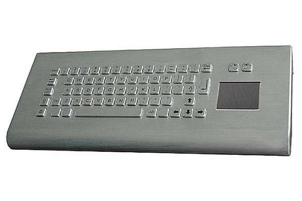 Настольная IP65 защищенная клавиатура из нержавеющей стали X-KEY X-PP66D с сенсорным манипулятором или трекболом, интерфейс USB