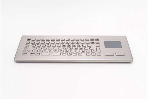Промышленная клавиатура из нержавеющей стали GETT TKV-084 с IP65 защитой и сенсорный манипулятором, 84 клавиши, USB.
