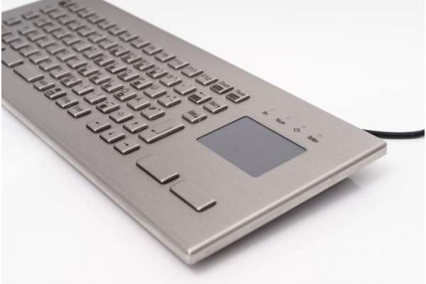 Промышленная клавиатура из нержавеющей стали GETT TKV-084 с IP65 защитой и сенсорный манипулятором, 84 клавиши, USB.