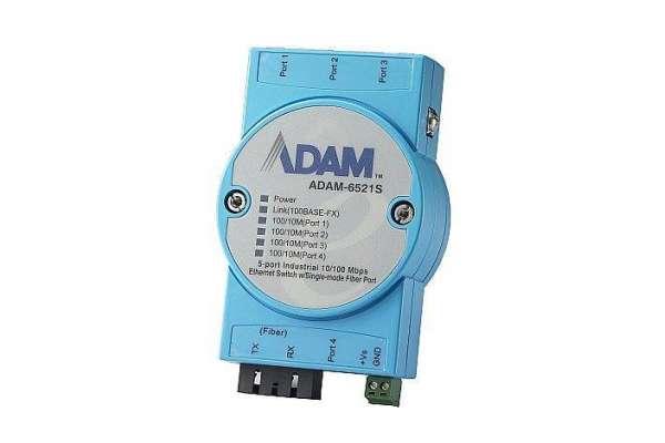 Промышленный коммутатор Advantech ADAM-6521 на 1 порт FX и 4 TX