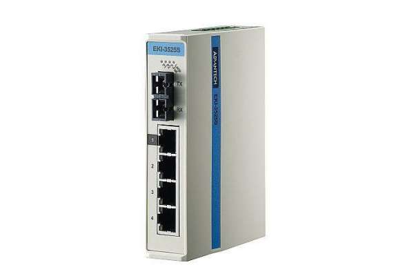 Промышленный Green Ethernet коммутатор Advantech EKI-3525S 5 портов - 4 порта TX + 1x FX (одномодовое волокно)