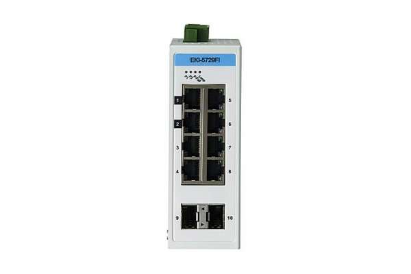 8G+2G порта MODBUS/TCP и SNMP совместимый гигабитный коммутатор Advantech EKI-5729F/FI c SFP модулями 