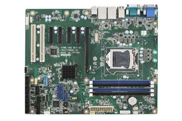 Промышленная материнская плата ATX Advantech AIMB-786 с LGA1151 Icelake CPU с чипсетом Q370, DDR4, VGA/DVI-D/DP, 2 PCI/4PCIe x4