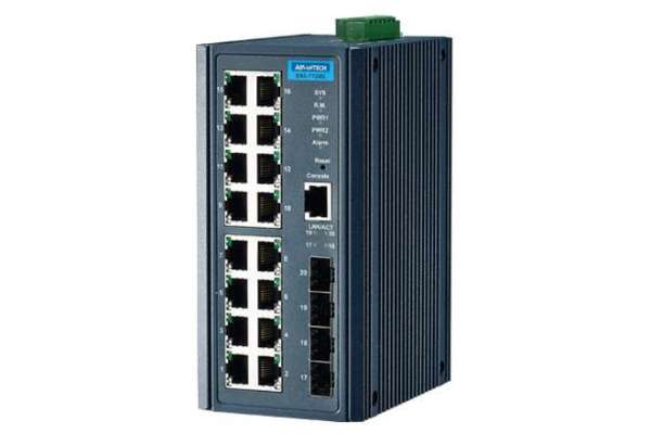 Промышленный управляемый Ethernet-коммутатор Advantech EKI-7720 с широким диапазоном рабочих температур -40 ~ 70 ° C 