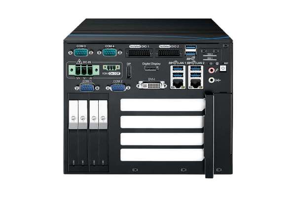 Workstation-grade 9th Intel®  Xeon® /Core™ i7/i5/i3 Fanless Robust Computing System with Intel®  C246 Chipset, 2 GigE LAN, 1 PCIe x8, 3 PCIe x4, 4 Front-access SSD Tray  Vecow RCX-1440R
