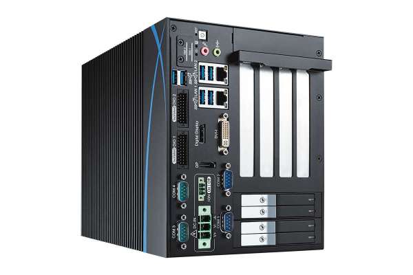 Workstation-grade 9th Intel®  Xeon® /Core™ i7/i5/i3 Fanless Robust Computing System with Intel®  C246 Chipset, 2 GigE LAN, 1 PCIe x8, 3 PCIe x4, 4 Front-access SSD Tray  Vecow RCX-1440R