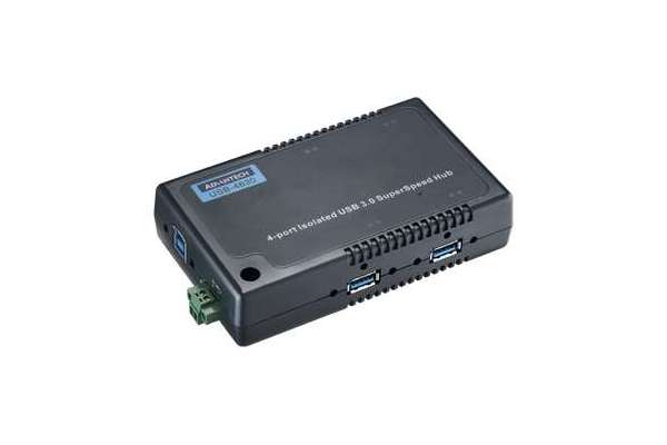 4-port Isolated USB 3.0 SuperSpeed Hub Advantech USB-4630 with ESD protection up to ±8 kV (Level 3) 