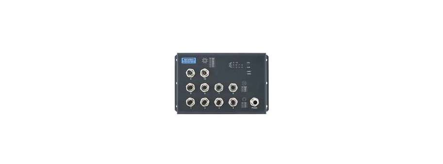 EN 50155 10-port Unmanaged M12 Ethernet Switch Advantech 24/48 VDC or 72/96/110 VDC EKI-9510E-2GH