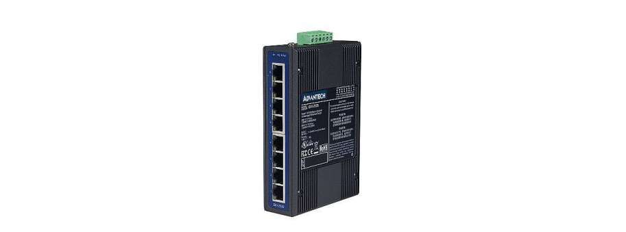 Промисловий некерований 8-ми портовий Fast Ethernet комутатор Advantech EKI-2528 з POE