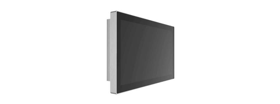 15" Fanless P-cap Panel PC ELGENS with IP65 Front side, 4 x USB 3.1 , 2 x LAN, 1 x COM, 3 x DP and DC 19~28V Power Input with DC 24V Power Adapter by 9th Gen 35W CPU LPC-P150S-2CxM