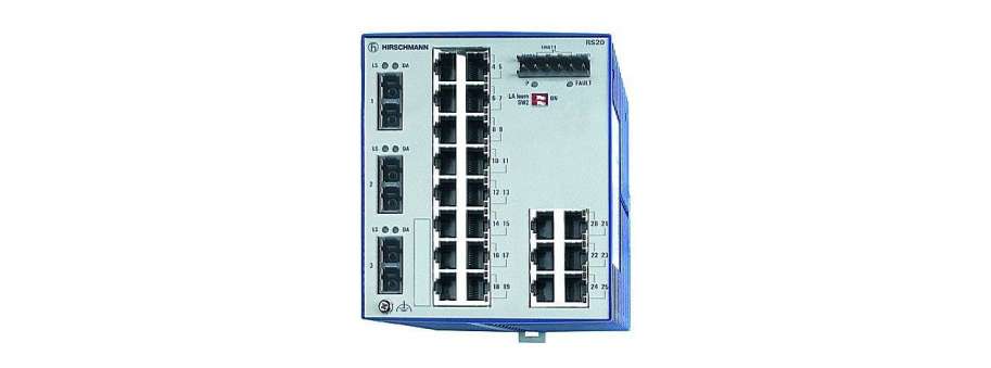 Промышленные коммутаторы Hirschmann RS20/30/40 от 4 до 25 Fast и Gigabit Ethernet портов с конфигурацией под заказ