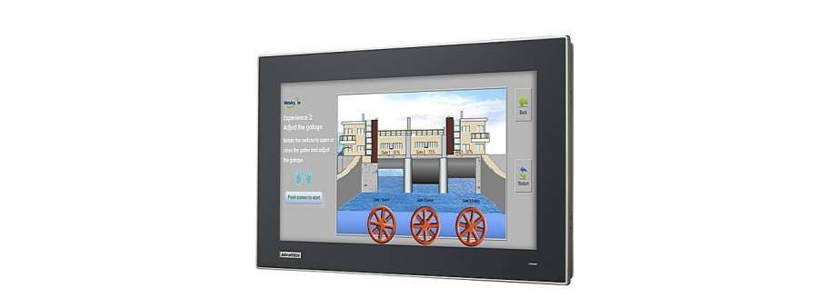 Industrial 15.6" 16: 9 Advantech FPM-7151W monitor with 7H glass, IP66 protection and multi-touch touch screen