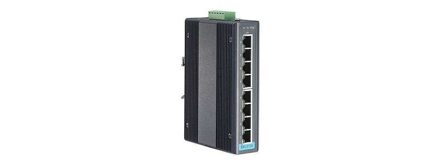 Промышленный неуправляемый 8-ми портовый Gigabit Ethernet коммутатор Advantech EKI-2728 и EKI-2728M/EKI-2728S с 2-мя оптическими портами