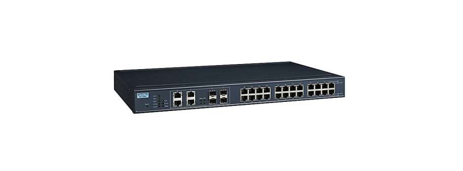 Промисловий стієчний Gigabit Ethernet керований комутатор на 24G і 4 SFP combo порти Advantech EKI-7428G 