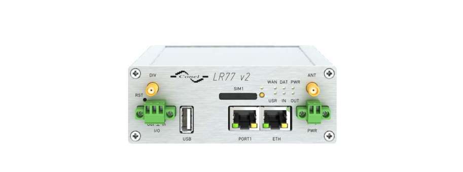 Маршрутизатор 4G LTE LR77 v2 Advantech оснащен 1  Ethernet 10/100, 1 хост-портом USB, 1 портом двоичного ввода / вывода (I / O), 1 SIM-картой.