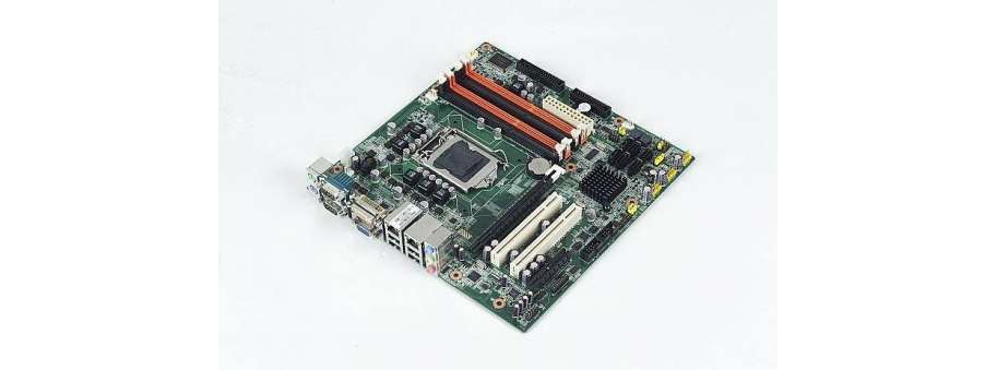 Промышленная материнская плата microATX Advantech AIMB-580 LGA1156 с чипсетом Q57, 4 порта RS-232, 2 слота PCI
