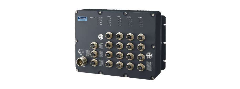 EN50155 16 портовий керований комутатор Advantech EKI-9516 з портами POE, IP67 захистом та роз'ємами M12