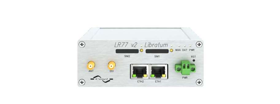 Industrial 4G LTE Router Advantech LR77 v2 Libratum with Ethernet interface 10/100, 2 SIM card holders