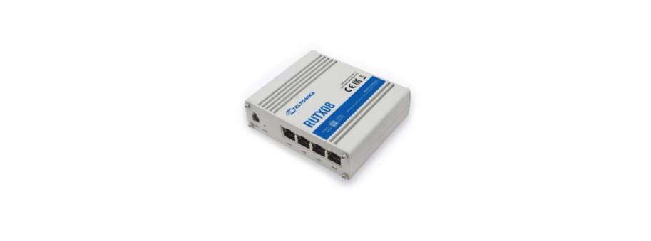 Прочный промышленный маршрутизатор Teltonika-RUTX08 на RutOS  c 4 Ethernet-портами