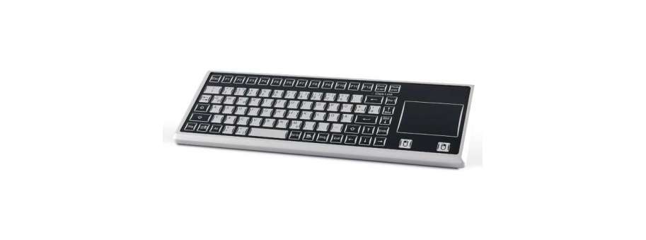 IP65 Защищенная промышленная клавиатура Industyle TKF-085c-TOUCH-MGEH в плоском алюминиевом корпусе с сенсорной панелью