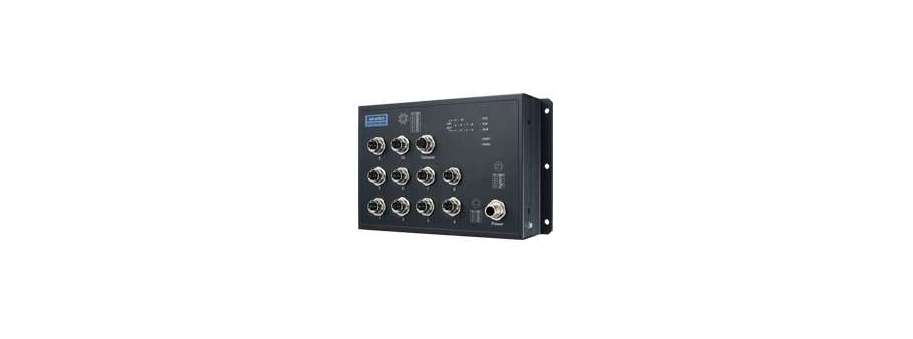 EN50155 Managed Ethernet Switch Advantech with 10xGE(2bypass), 24-48 or 72-110 VDC