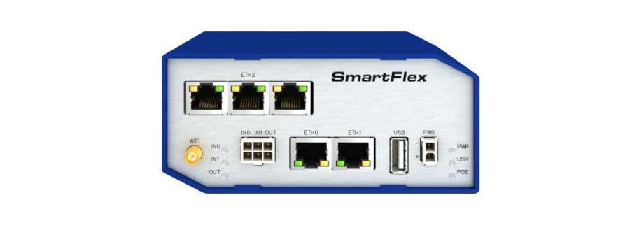 Industrial router SmartFlex SR300  Advantech with 2 Ethernet 10/100 interfaces, 1 USB 2.0 and IPSec, OpenVPN, L2TP