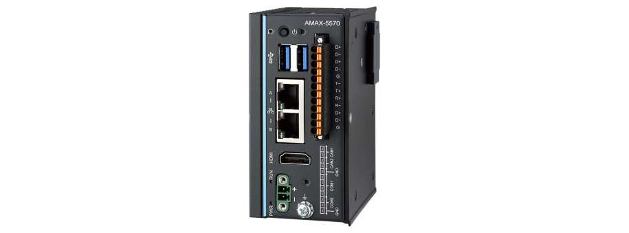 Промышленная платформа с процессором Intel Atom, 64 ГБ eMMC, 2 x LAN, 2 x USB, 2 x CAN, 2 x COM и расширением Slice IO Advantech AMAX-5570