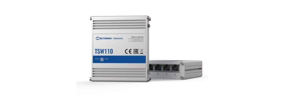  L2 unmanaged switch Teltonika TSW110 5 x Gigabit Ethernet with speeds up to 1000 Mbps