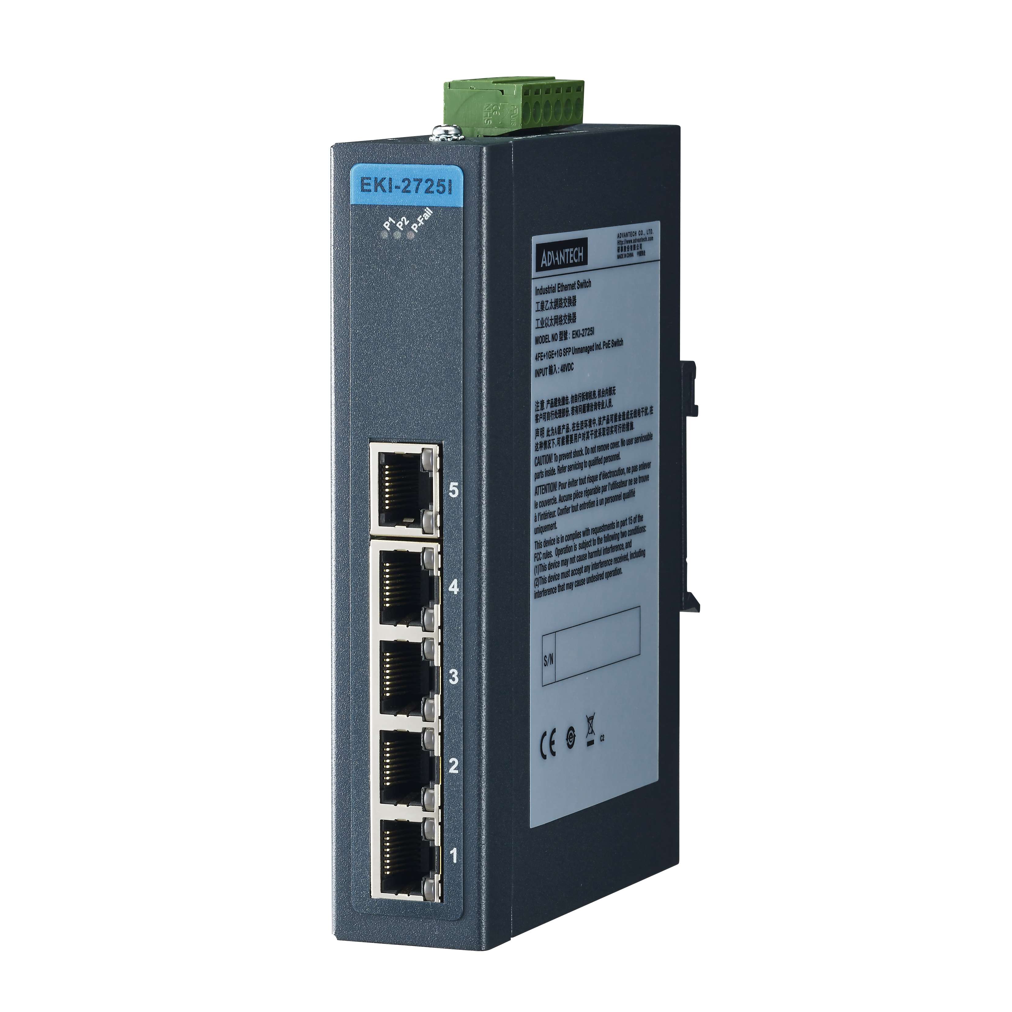 Промышленный неуправляемый 5-и портовый Gigabit Ethernet